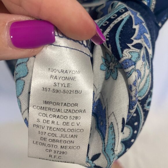 Roper Lightweight Sleeveless Blue Paisley Dress Size M - Picture 4 of 7